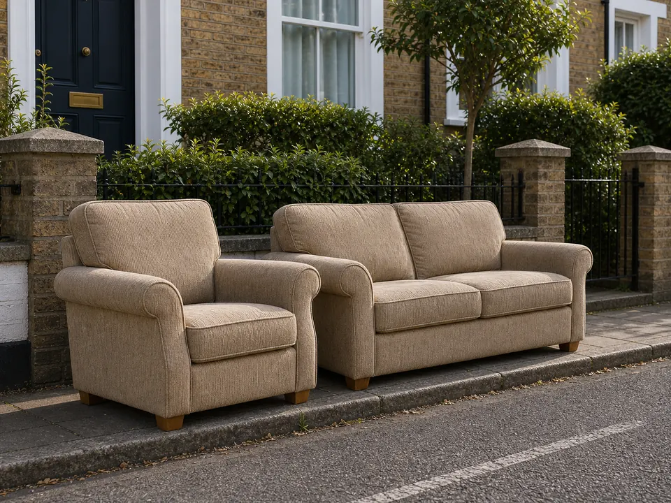 Upholstered armchair ready for POPs disposal