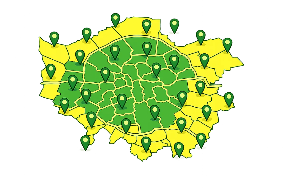Waste removal service area in Ealing